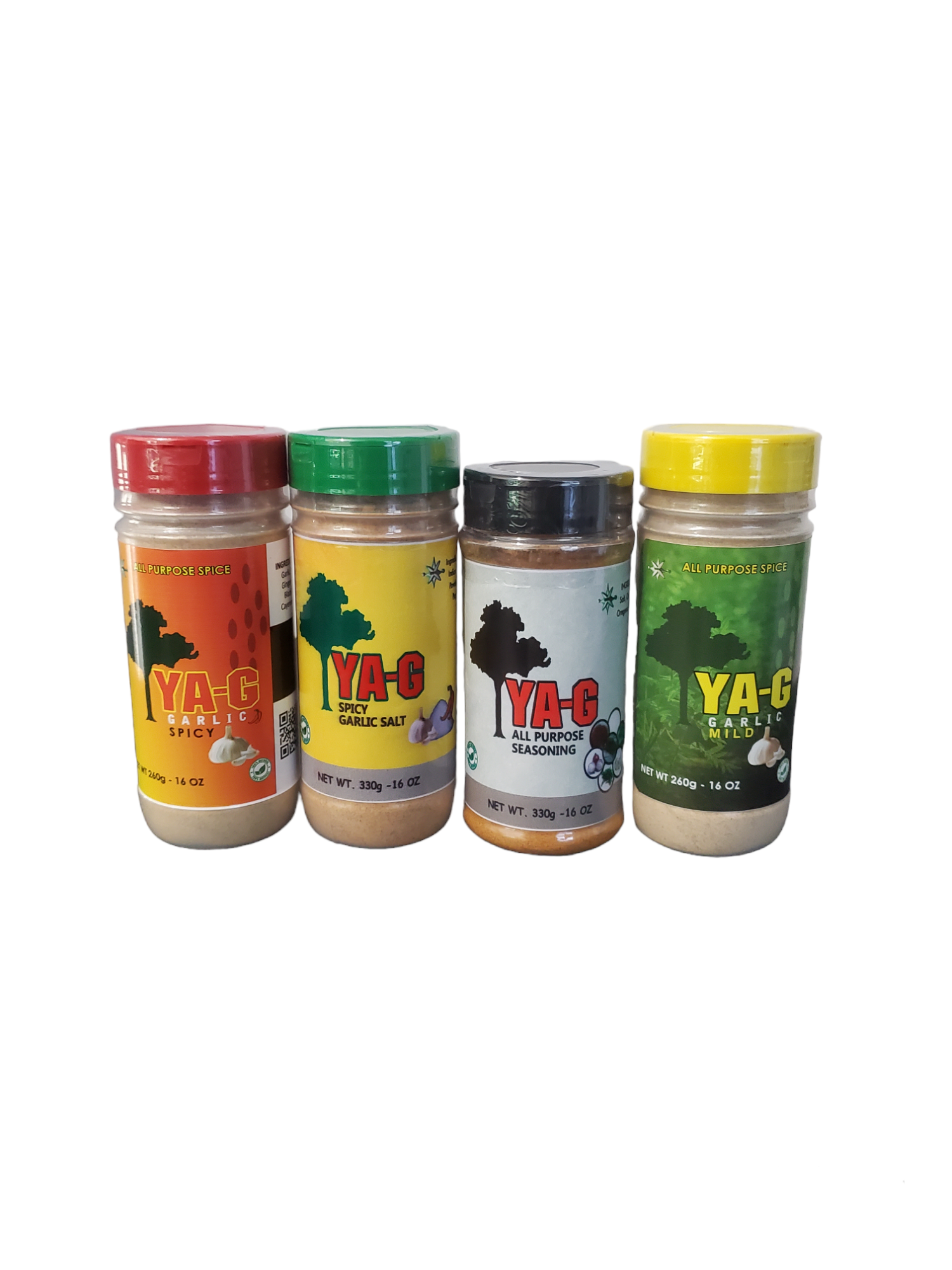 YA-G Variety 4pk-Garlic Spicy,All Purpose,Spicy Garlic Salt,Garlic Mild image 1