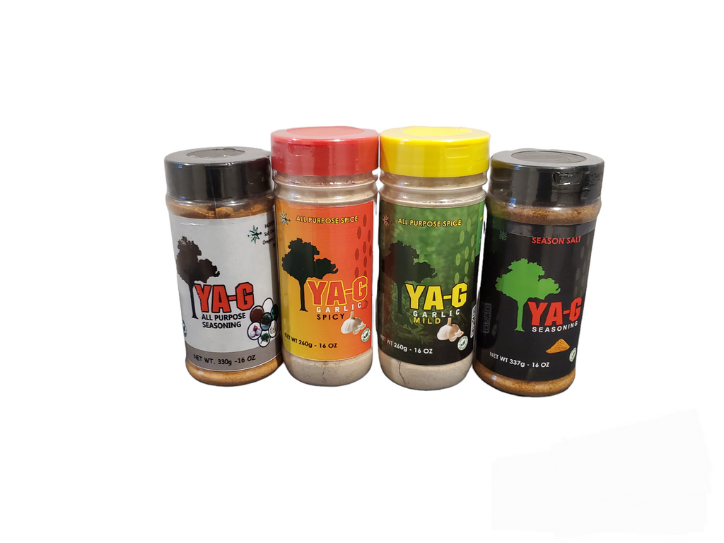 YA-G Variety (4 Pack Combo ) Spicy Garlic/Mild Garlic/All Purpose/Season Salt image 1